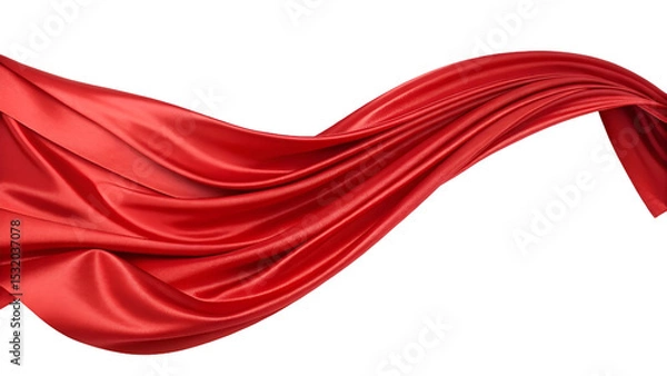 Fototapeta red satin fabric isolated on transparent background