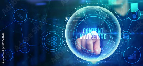 Obraz Business, Technology, Internet and network concept. Digital Marketing content planning advertising strategy concept.