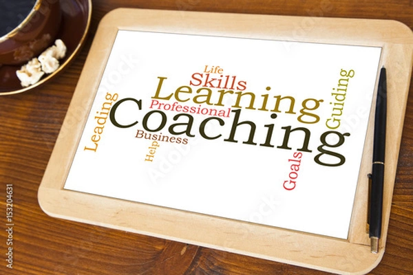 Obraz blackboard with coaching word cloud