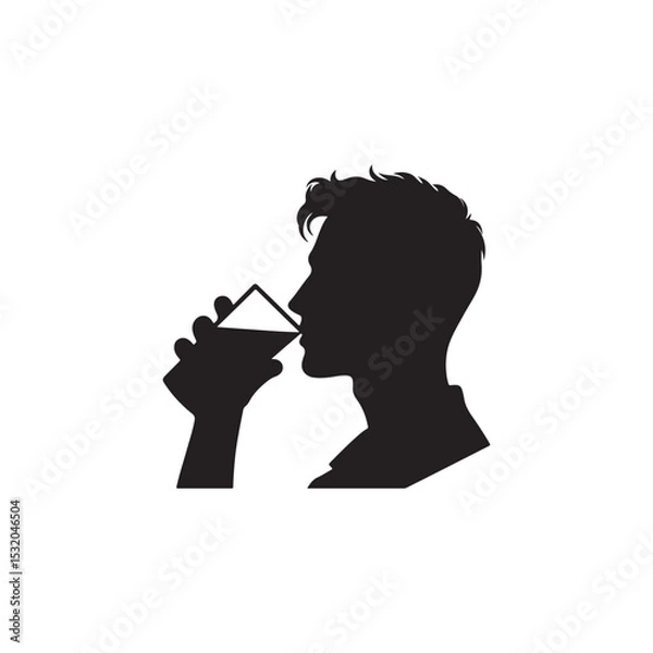 Fototapeta man drinking water from a glass
