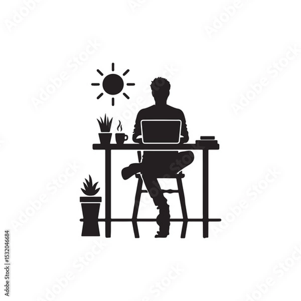 Fototapeta man working at a desk