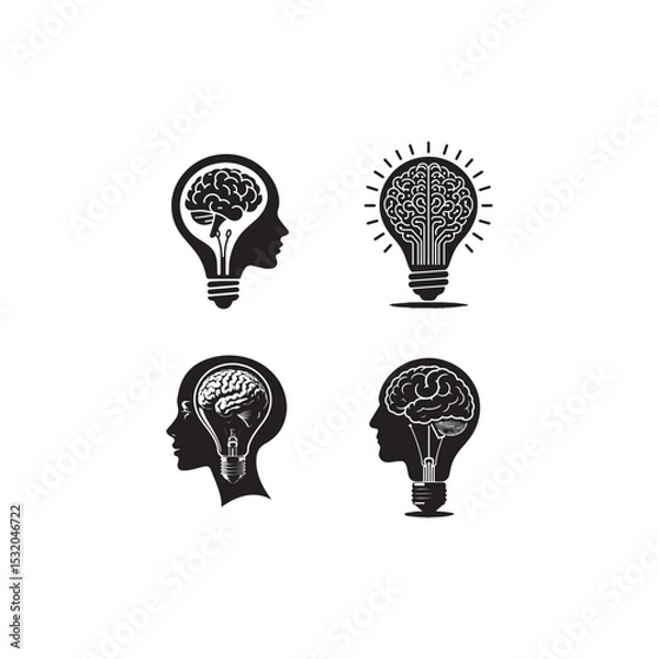 Fototapeta lightbulb brain ideas