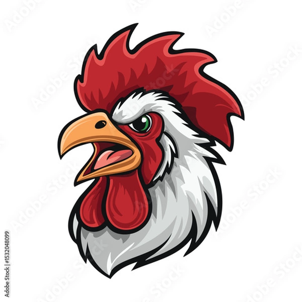 Obraz Angry Rooster Head Mascot Illustration