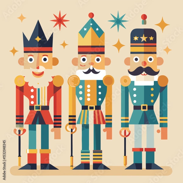 Obraz Abstract Vector Design with Basic Shapes and Colors for Graphic Design