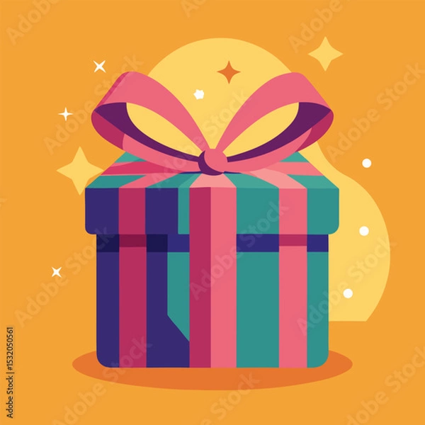 Obraz Colorful Gift Box Illustration Festive Present Design