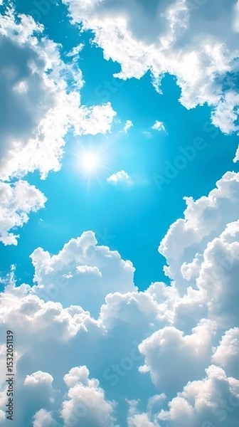 Obraz Colorful clouds outdoor landscape illustration poster background