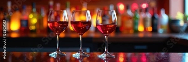 Obraz G&T variations, colorful, wine glasses, bar setting , alcohol, food and beverage