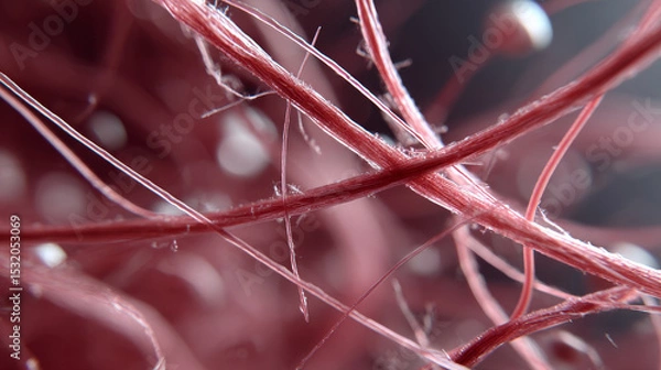 Obraz Microplastics concept ,Plastic fibers intertwined in close up view, showcasing texture and detail