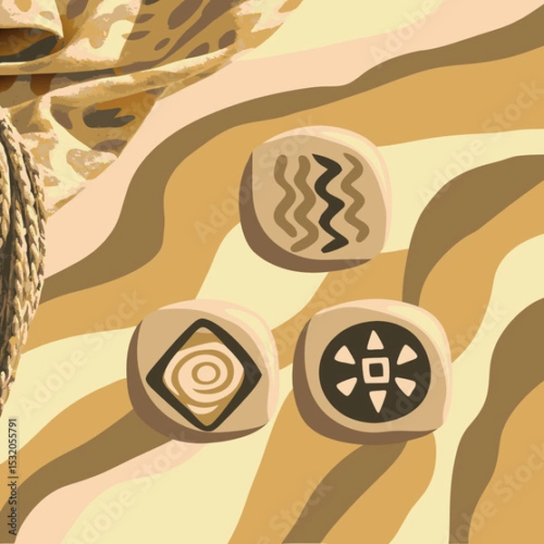 Fototapeta vector illustration of an abstract background with circles