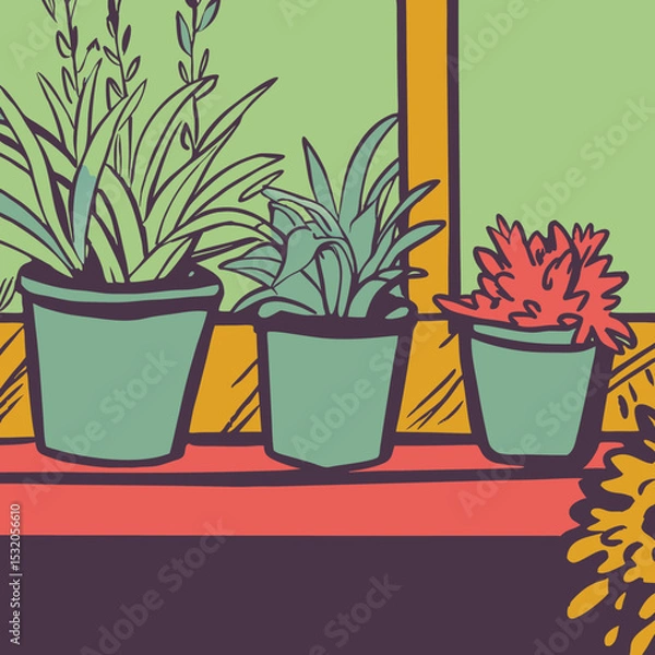 Fototapeta flowers in a pot