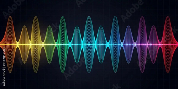 Obraz Waves of the equalizer. Audio wave talking. Voice speaking music sound line levels. Podcasting