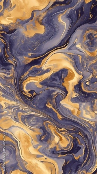 Obraz Purple and gold marble swirl liquid pattern illustration poster background