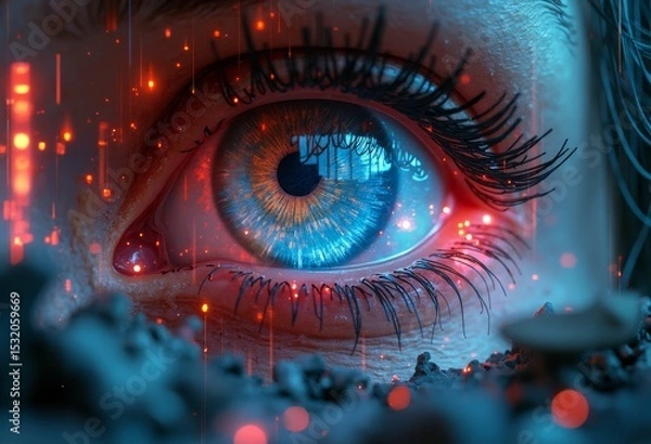 Obraz Close up of Technology Eye Art