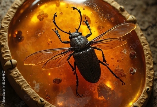 Obraz Amber Beetle Art Close up
