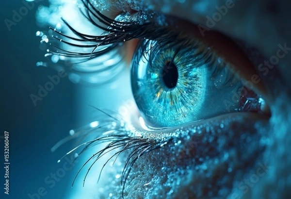 Obraz Ice Blue Eyes Art Close up