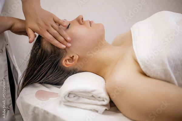 Obraz Buccal Massage Technique Performed by Professional Therapist – Natural Facial Sculpting and Anti-Aging Procedure at Spa