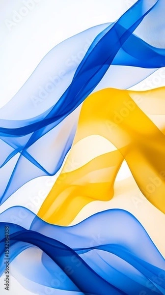 Obraz Digital technology blue and yellow gradient lines flow abstract illustration poster background