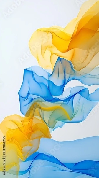Obraz Digital technology blue and yellow gradient lines flow abstract illustration poster background