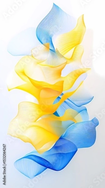 Obraz Digital technology blue and yellow gradient lines flow abstract illustration poster background