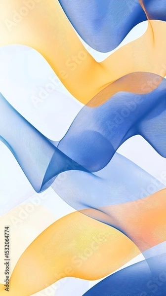 Obraz Digital technology blue and yellow gradient lines flow abstract illustration poster background