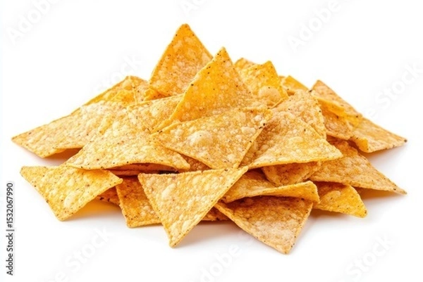 Obraz Pile of tortilla chips on a white background