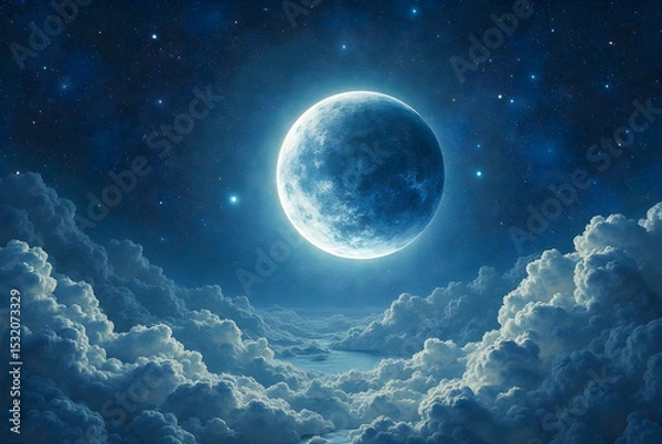 Obraz moon and clouds