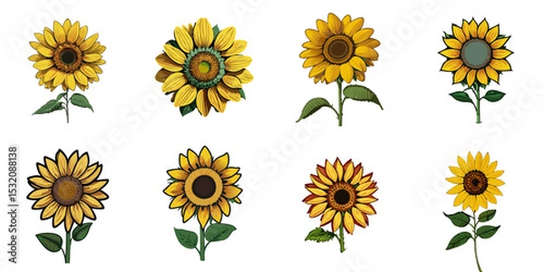 Obraz Multiple vector illustrations sunflower

