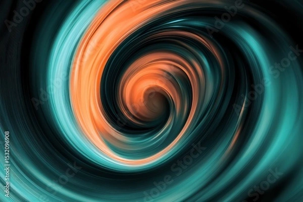 Fototapeta Abstract swirl of teal and orange on white background