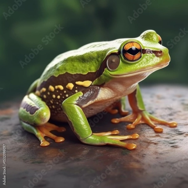 Fototapeta green frog isolated on background.