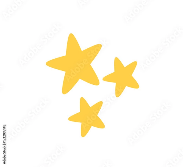 Obraz Doodle glitter twinkle star icon. Yellow hand drawn shine star burst symbol. Sketch magic blink. Doodle spark shape icon. Vector illustration on white background.