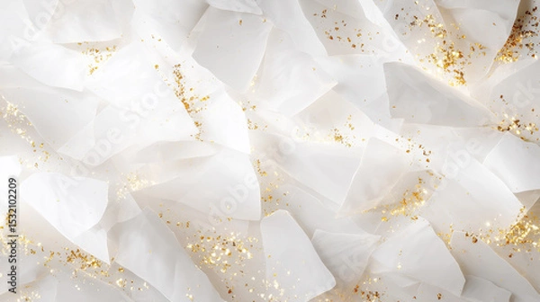Obraz 白いクリスタルと金箔が輝く高級背景