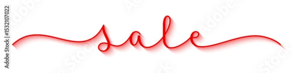 Fototapeta SALE red vector brush calligraphy banner with swashes on white background