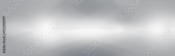 Fototapeta long soft gray studio room background, wide grey floor backdrop with spotlight.