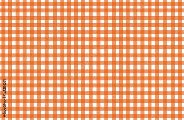Fototapeta Hand-drawn gingham check Orange. Repeat pattern. Available in various colors | Pattern, seamless, blue, vector
