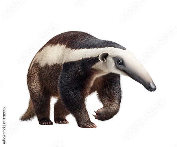 Fototapeta Anteater’s Journey: A detailed, photorealistic depiction of an anteater in motion, highlighting the animal’s unique features, captivating textures, and distinct markings.