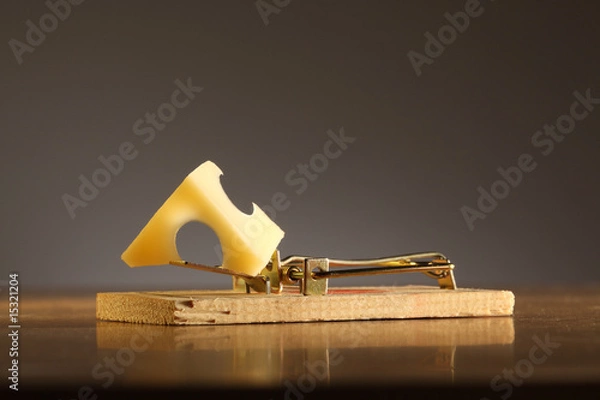 Obraz mausefalle mit käsestück