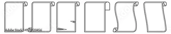 Fototapeta border design set with paper style outline
