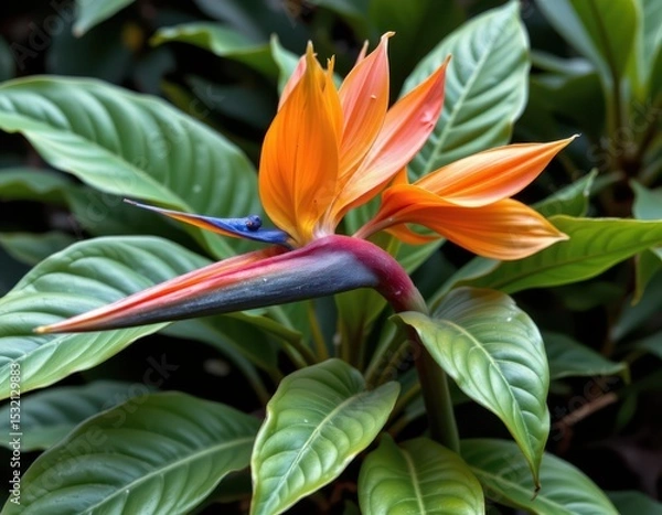 Obraz tropical wet climate influencing plant pigmentation, with many species displaying vibrant colors to attract pollinators.