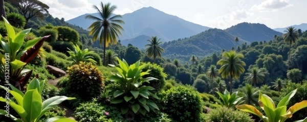 Obraz natural vegetation in humid tropics exhibiting resilience to pests through continuous growth and regeneration.