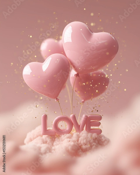 Obraz pink heart in the hand
