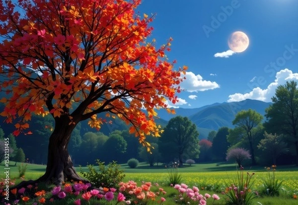 Obraz trees balance carbon dioxide levels by absorbing co2 during the day and releasing some through respiration at night, maintaining ecosystem stability.