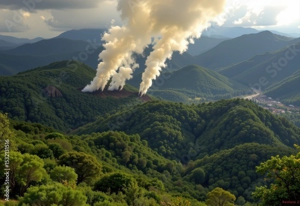 Obraz deforestation disrupts the natural carbon cycle by releasing stored carbon from trees into the atmosphere, increasing global warming.