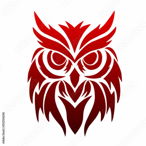 Obraz illustration design graphic of tribal art tattoo abstract owl with white background