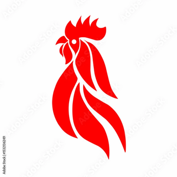 Obraz Abstract tribal art design illustration of a rooster, suitable for tattoo designs and others