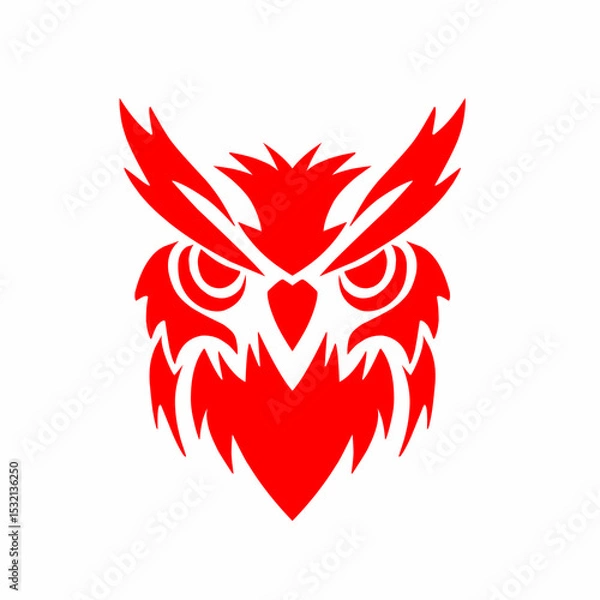 Obraz illustration design graphic of tribal art tattoo abstract owl with white background