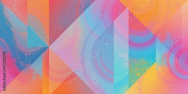 Fototapeta Abstract colorful background with geometric shapes and fresh design.