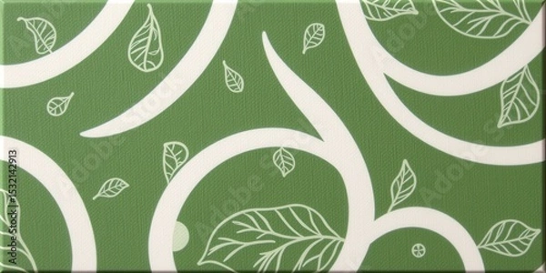 Fototapeta Illustration of floral and green leaf patterns for nature-inspired designs.