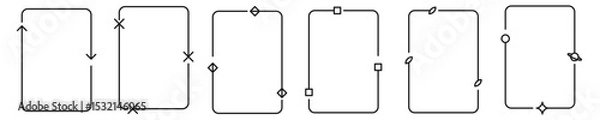 Fototapeta one line border design set