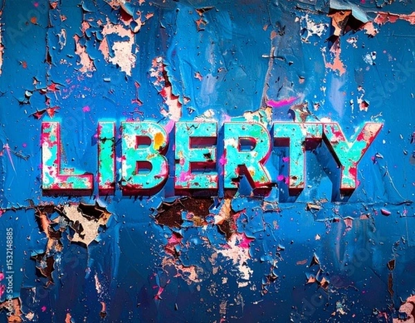 Obraz Liberty or Death: Grunge Text Art with Abstract Paint Splatter