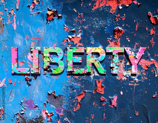 Obraz Liberty or Death: Grunge Text Art with Abstract Paint Splatter